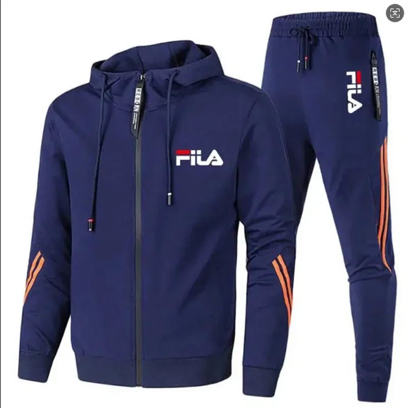 Outdoor Sports Leisure - Setelan Jaket Ritsleting dan Celana Olahraga