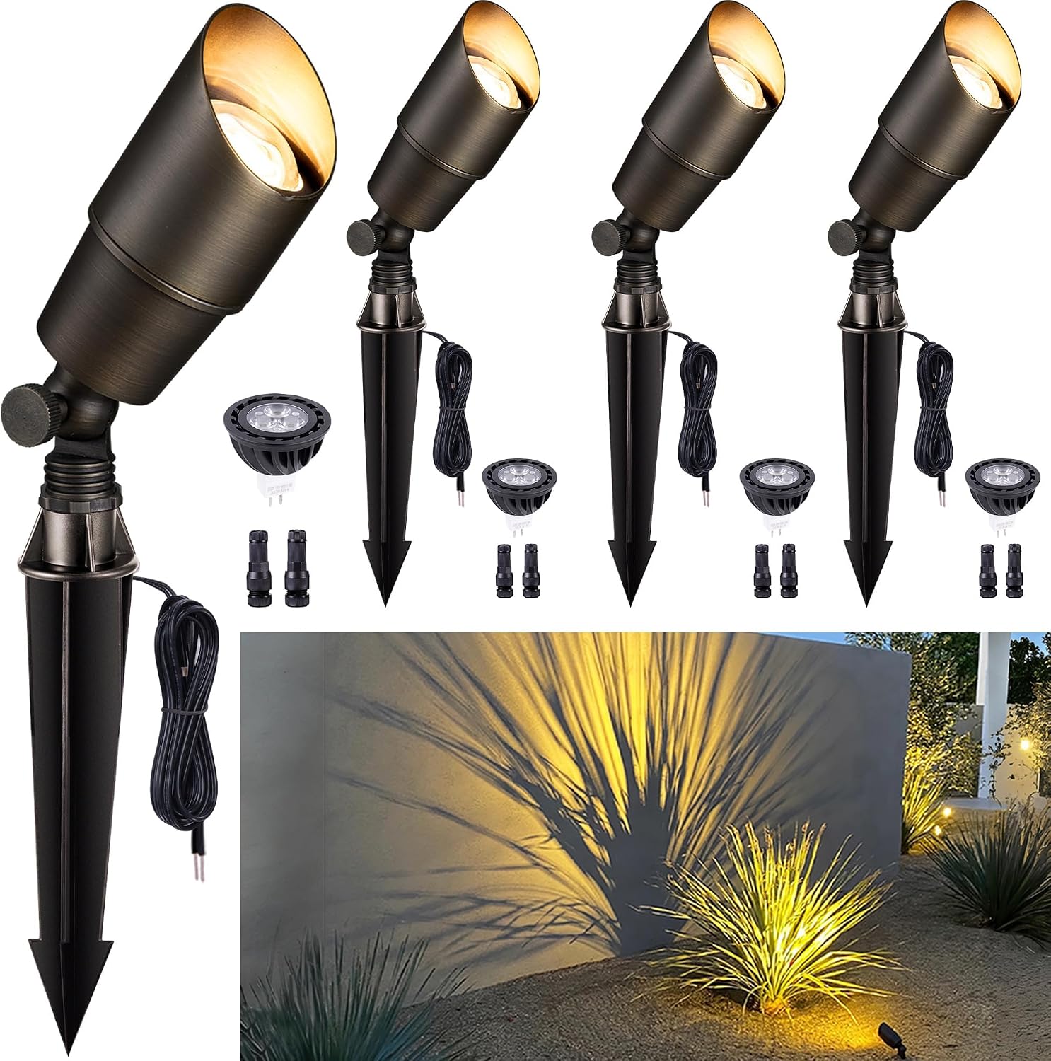 Outdoor Spotlight - Lampu Lanskap Kuningan Luar Ruangan, Lampu