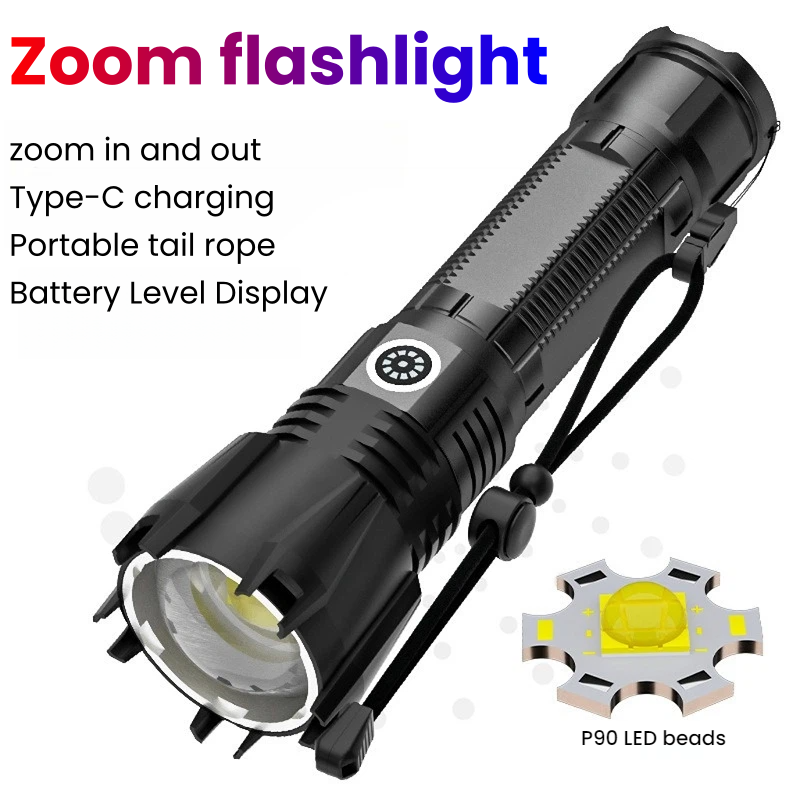 Senter LED P90 berdaya tinggi  - Outdoor Spotlight ulasan dan harga