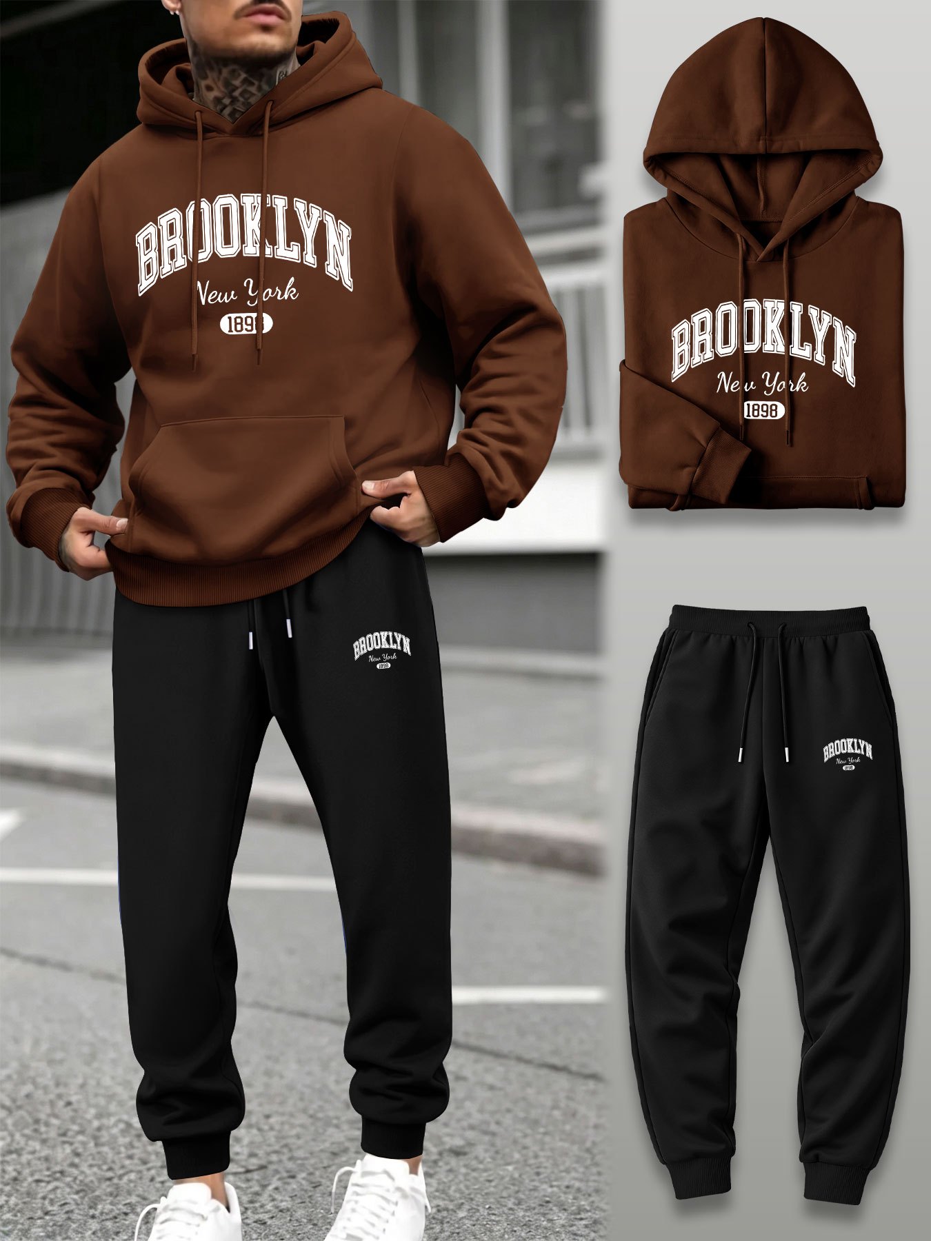 Setelan Olahraga Pria 2 Potong - Outdoor Sport Hoodie ulasan dan harga