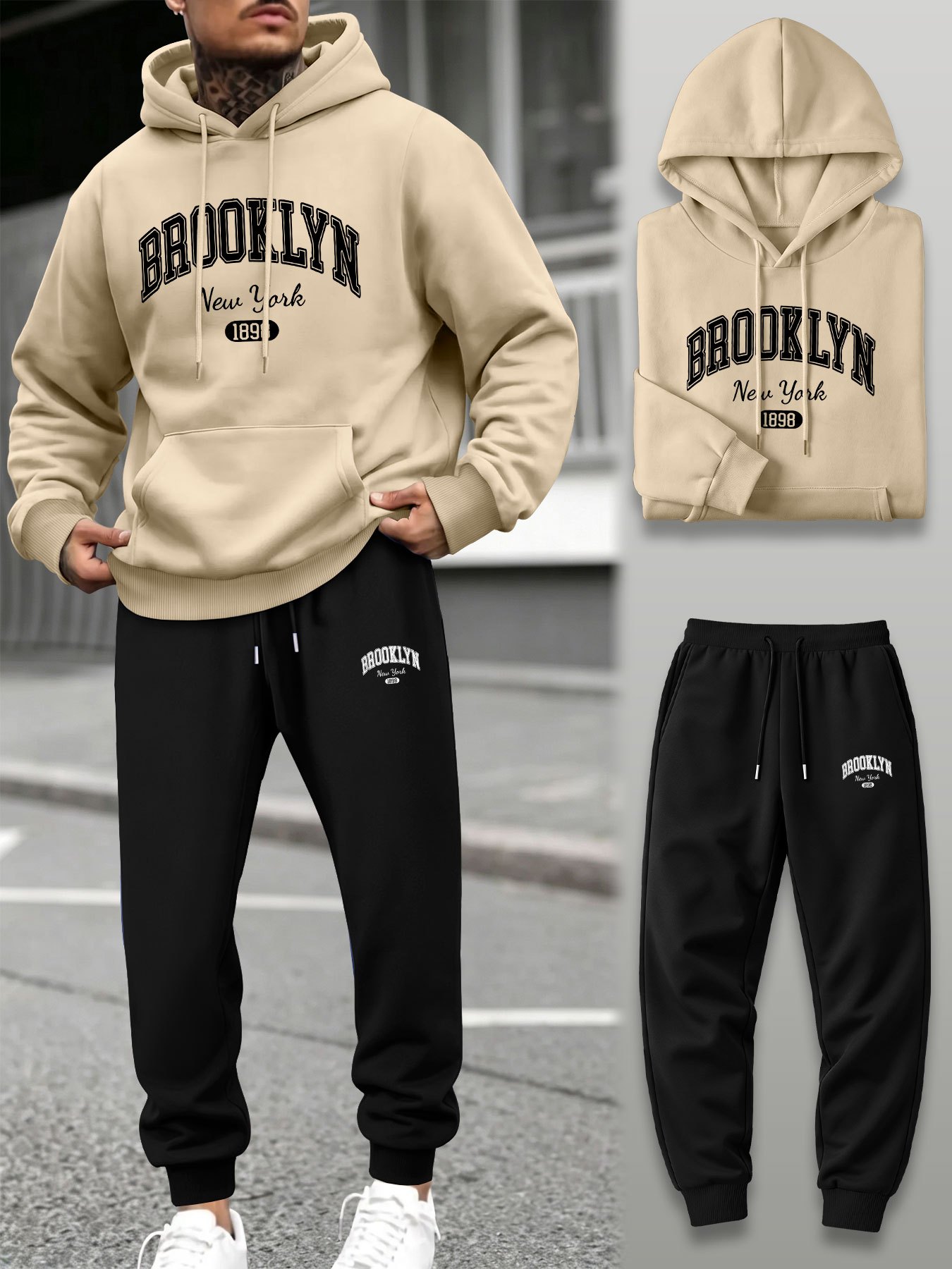 Setelan Olahraga Pria 2 Potong - Outdoor Sport Hoodie ulasan dan harga